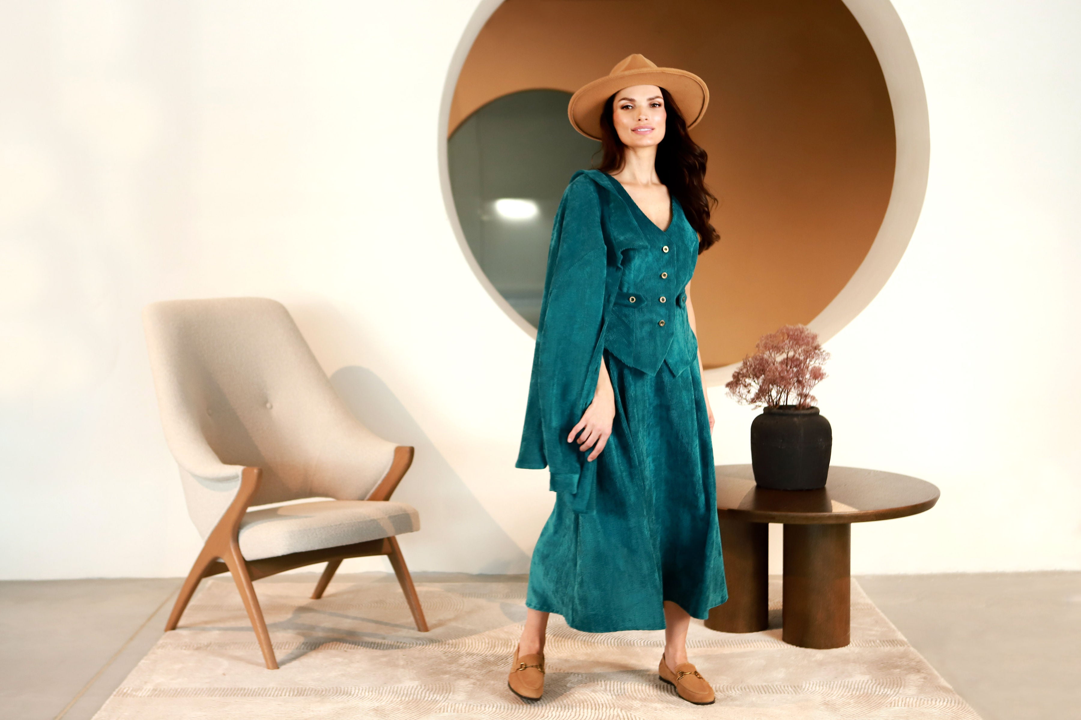 Lega sametvest "Siena Turquoise Velvet"
