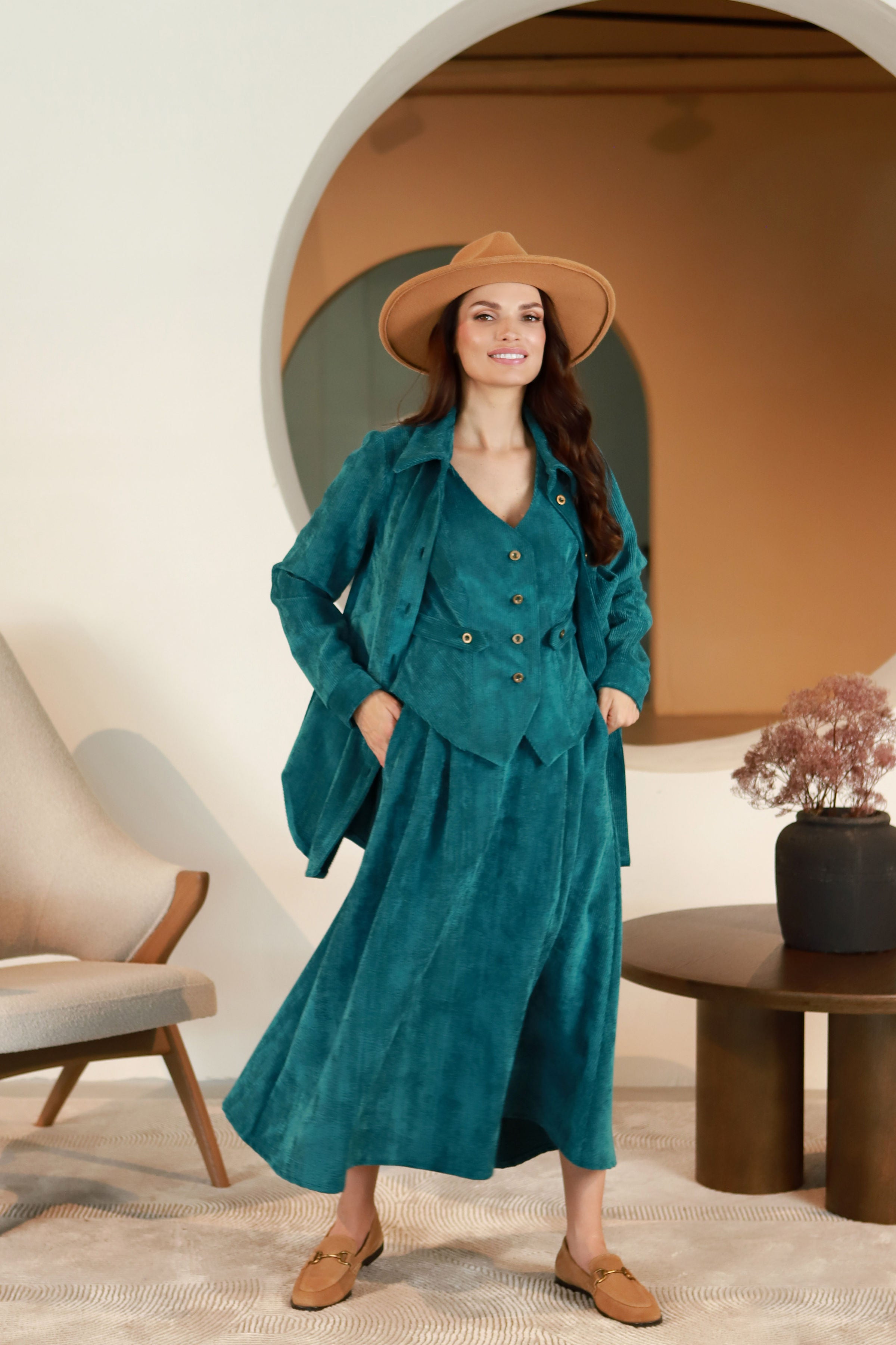 Lega sametvest "Siena Turquoise Velvet"