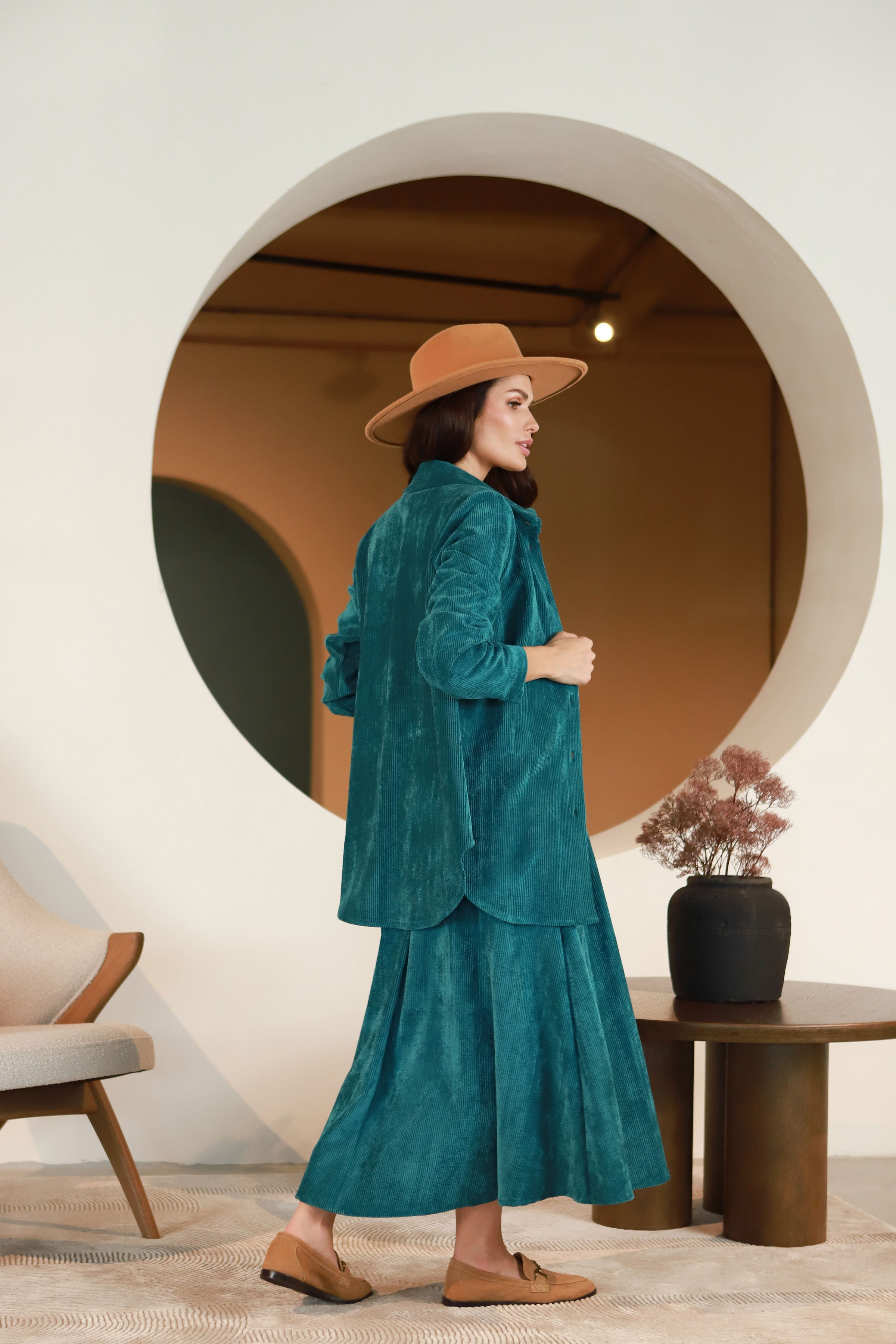 Lega sametjakk "Gerda Turquoise Velvet"