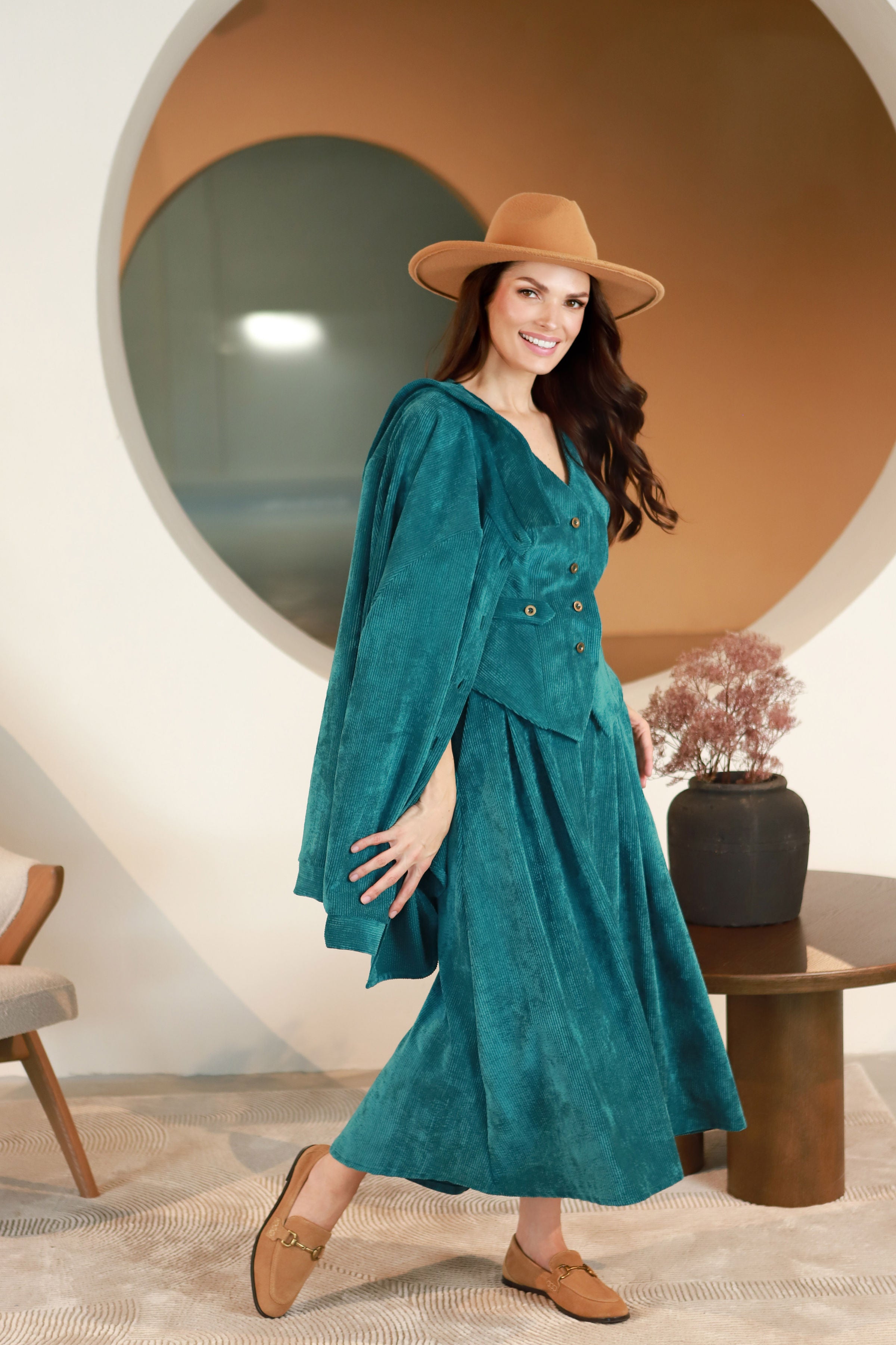 Lega sametvest "Siena Turquoise Velvet"