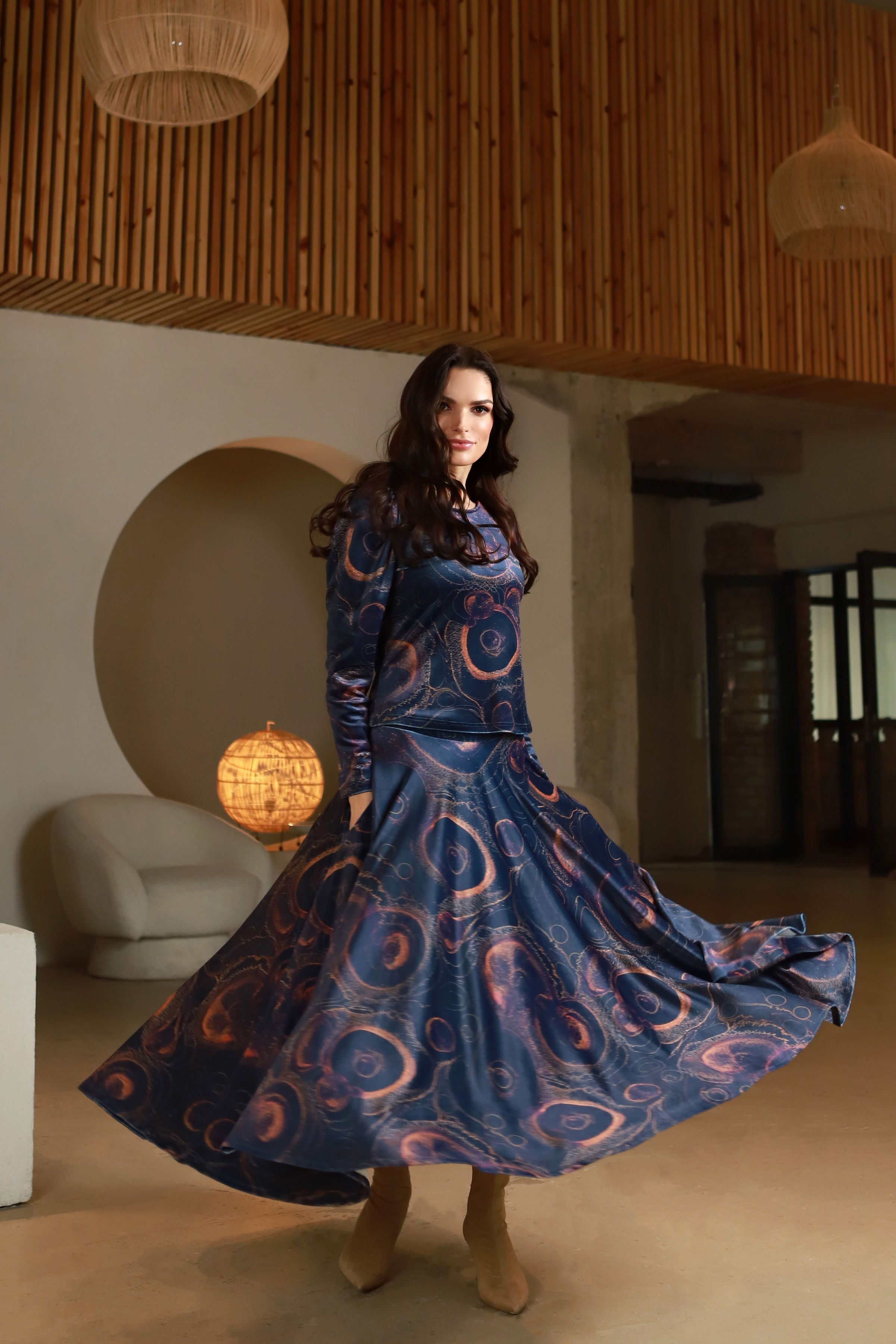 Moteriška veliūrinė palaidinė Olivia Navy