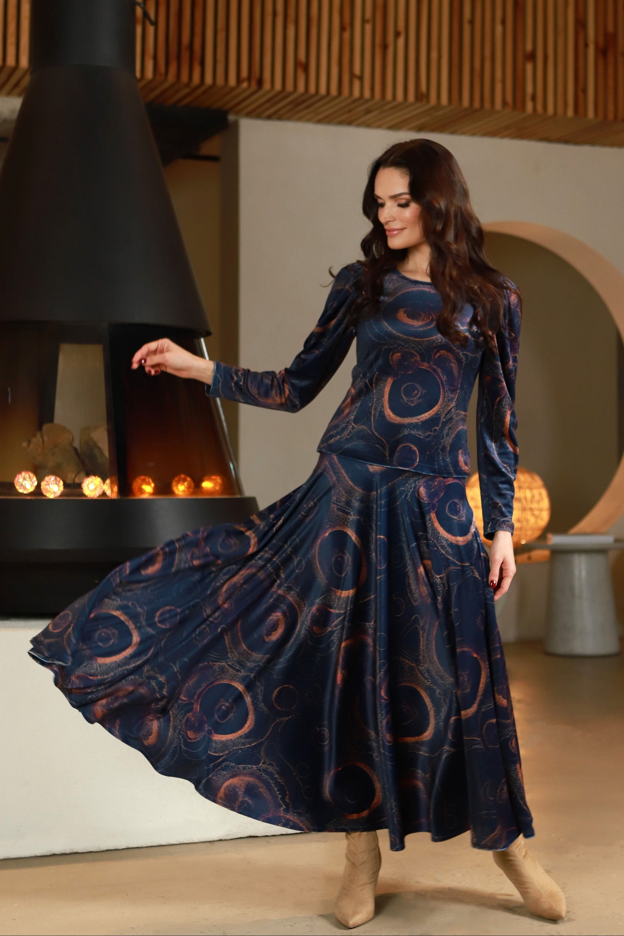 Lega длинная велюровая юбка 