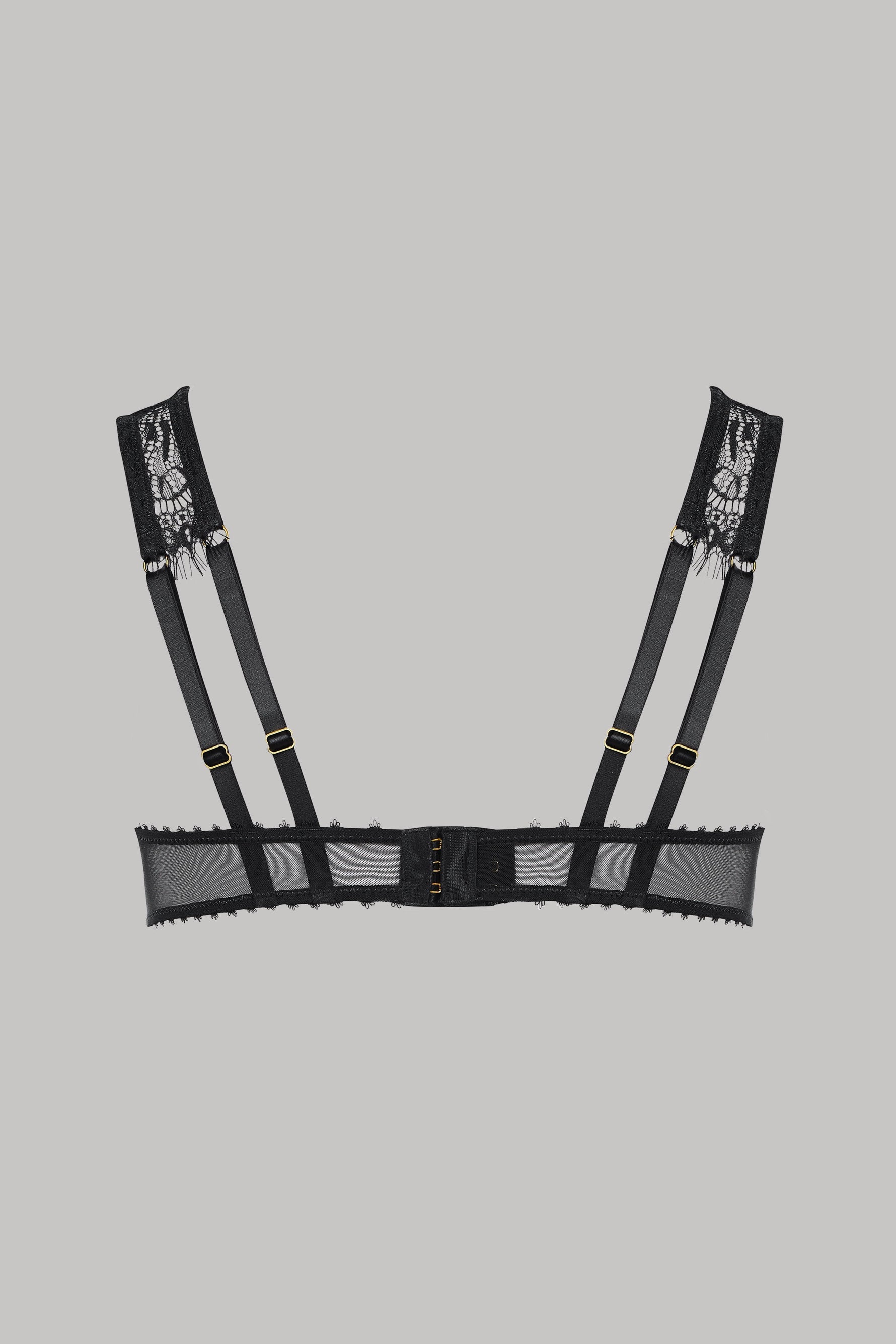 Maison Close открытый бюстгальтер с кружевом "Accroche Coeur Black"