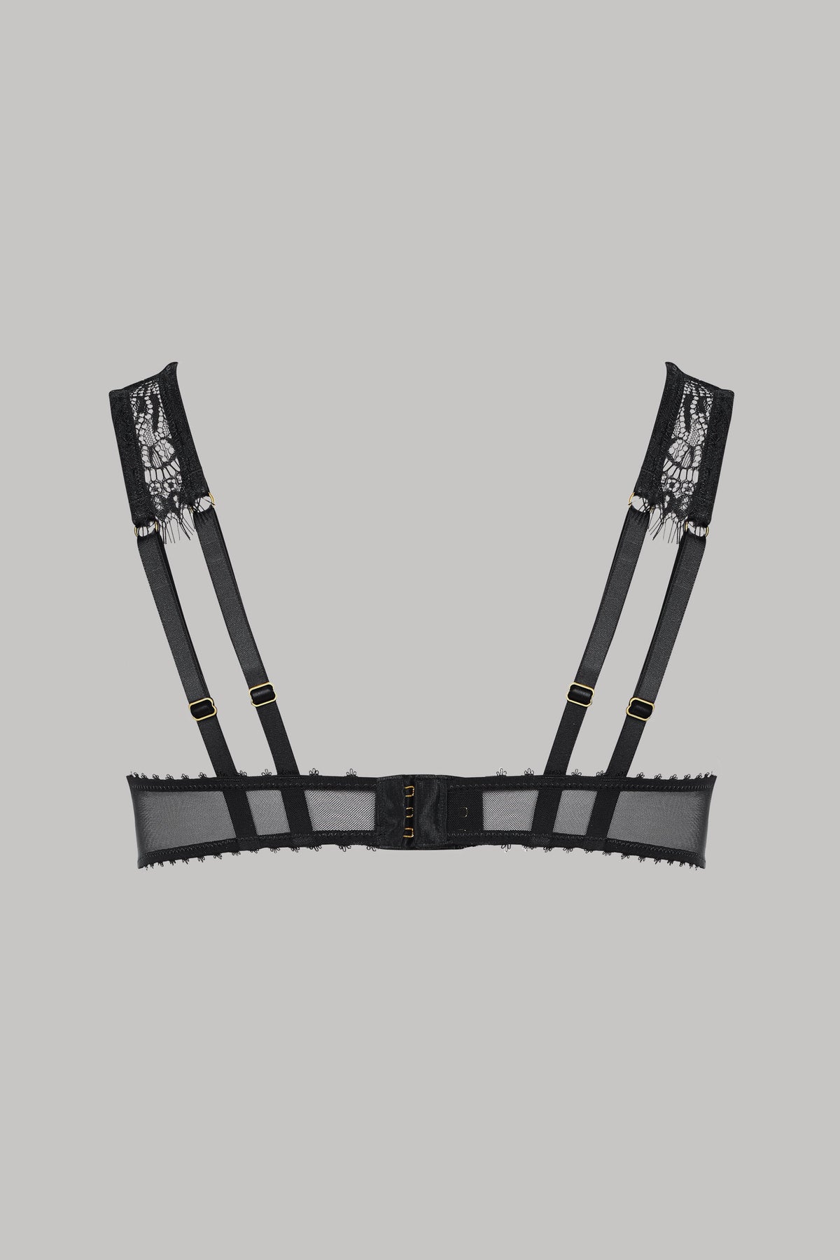 Maison Close открытый бюстгальтер с кружевом "Accroche Coeur Black"