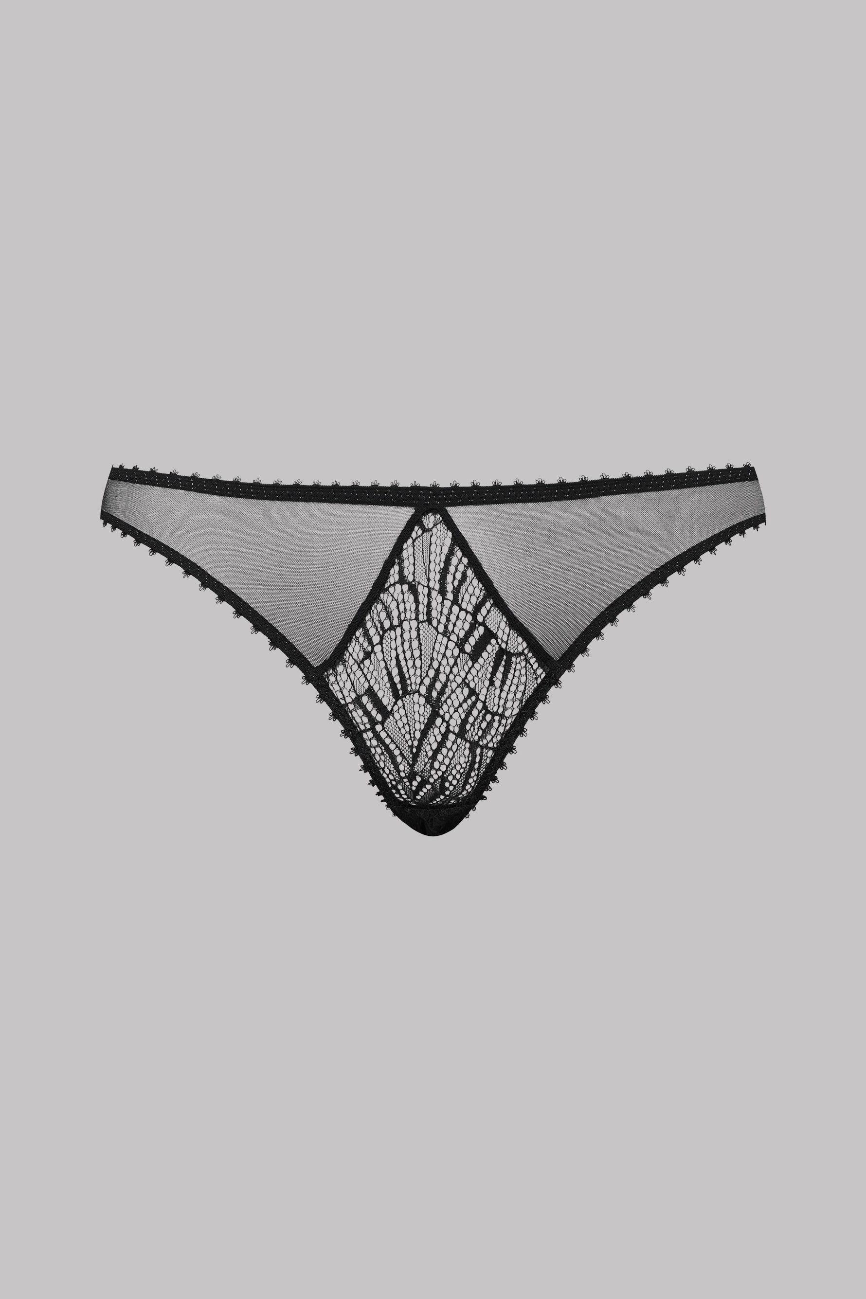 Maison Close кружевные трусики "Accroche Coeur Black"