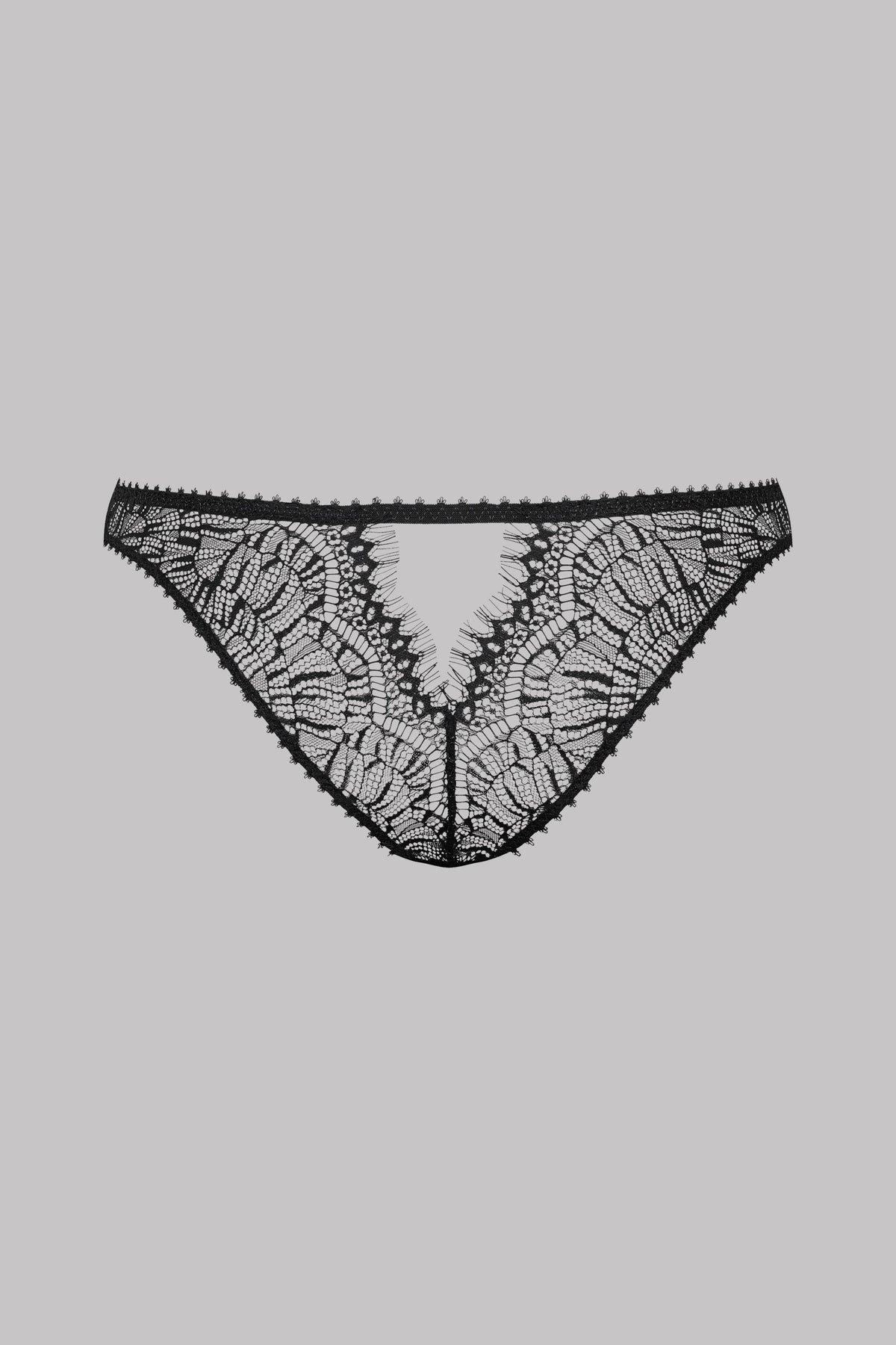 Maison Close прозрачные кружевные трусики "Accroche Coeur Black"