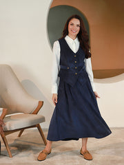 Lega pikk sametseelik "Vendy Navy Velvet"