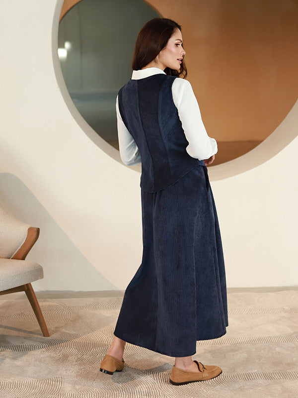 Lega pikk sametseelik "Vendy Navy Velvet"