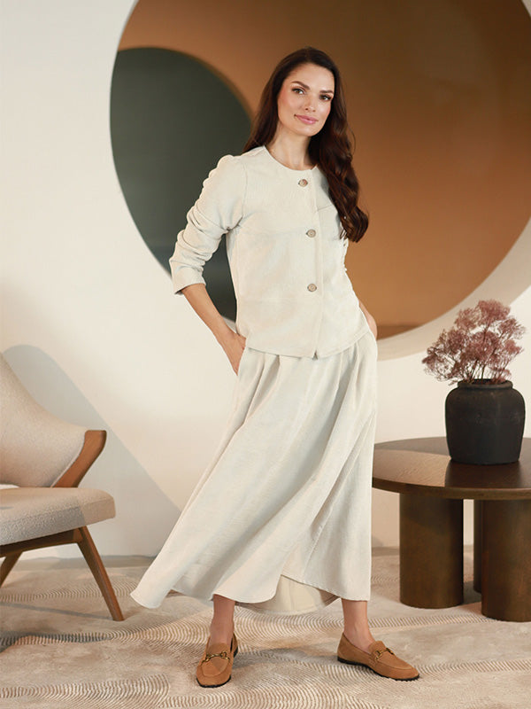 Lega pikk sametseelik "Vendy Beige Velvet"