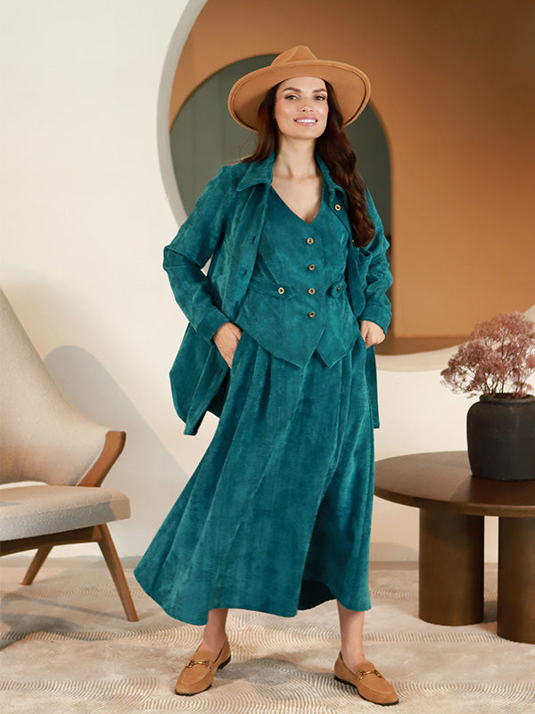 Lega pikk sametseelik "Vendy Turquoise Velvet"