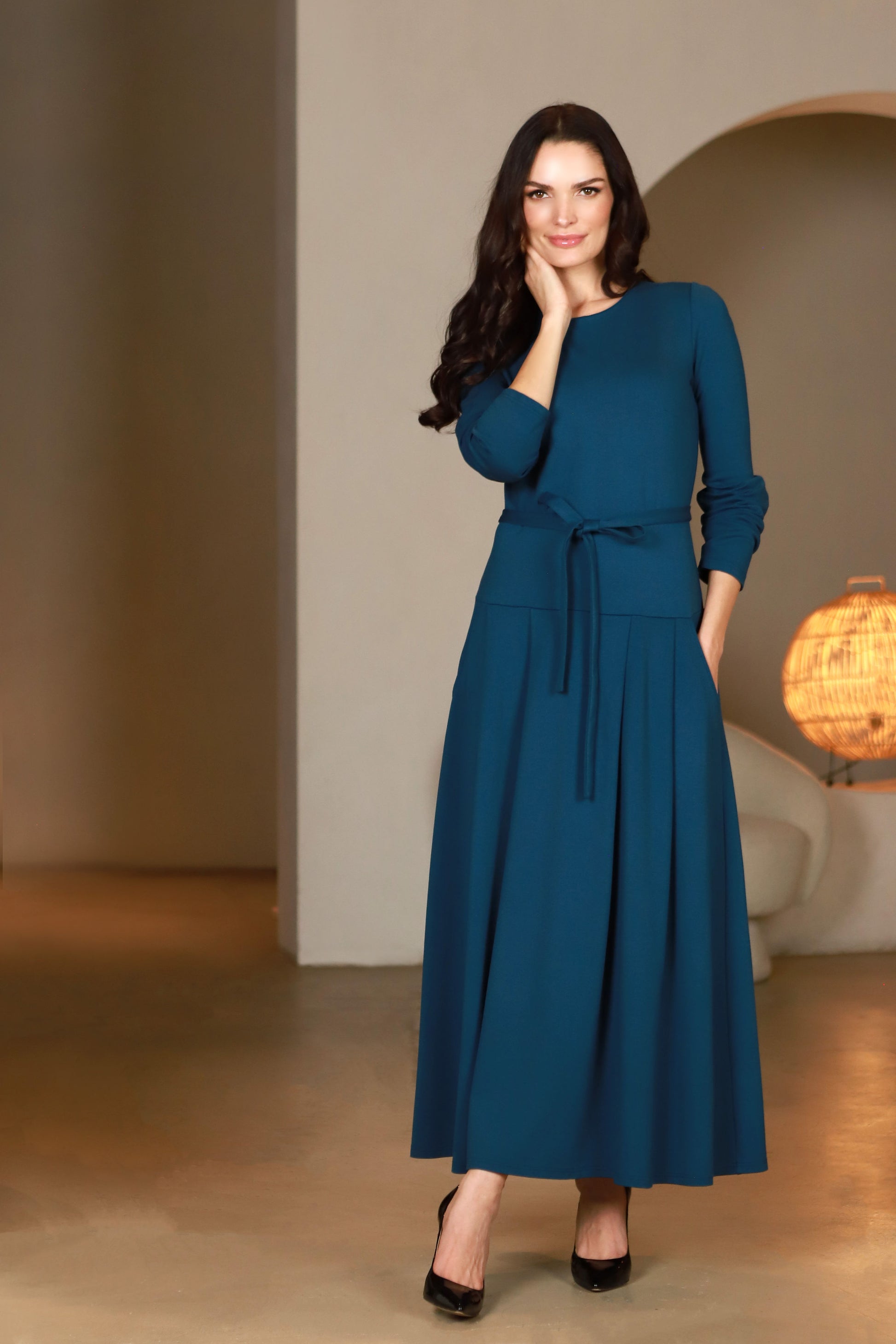 Lega ilga viskozinė suknelė Liza Ocean