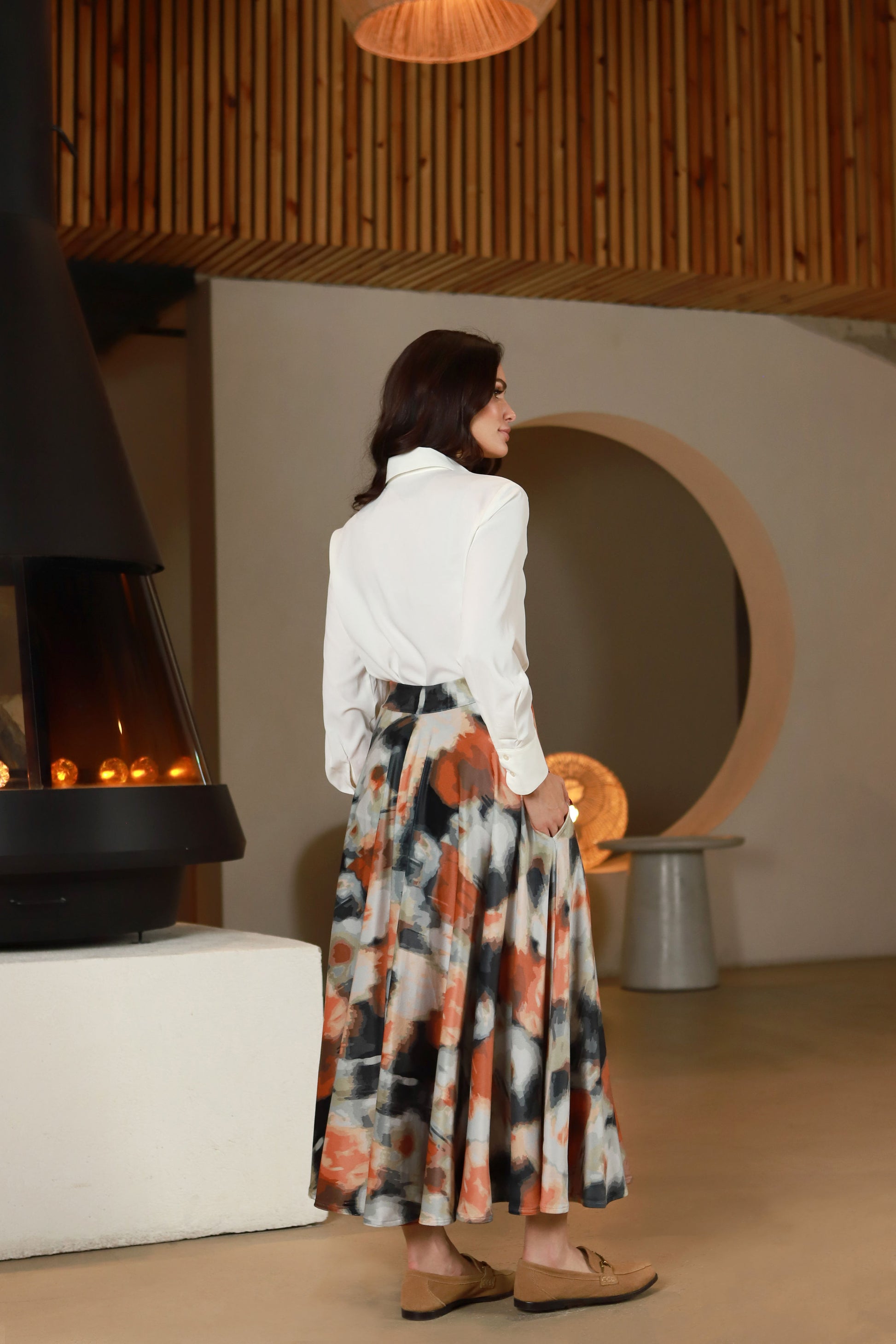 Lega moteriškas veliūrinis sijonas Multicolor