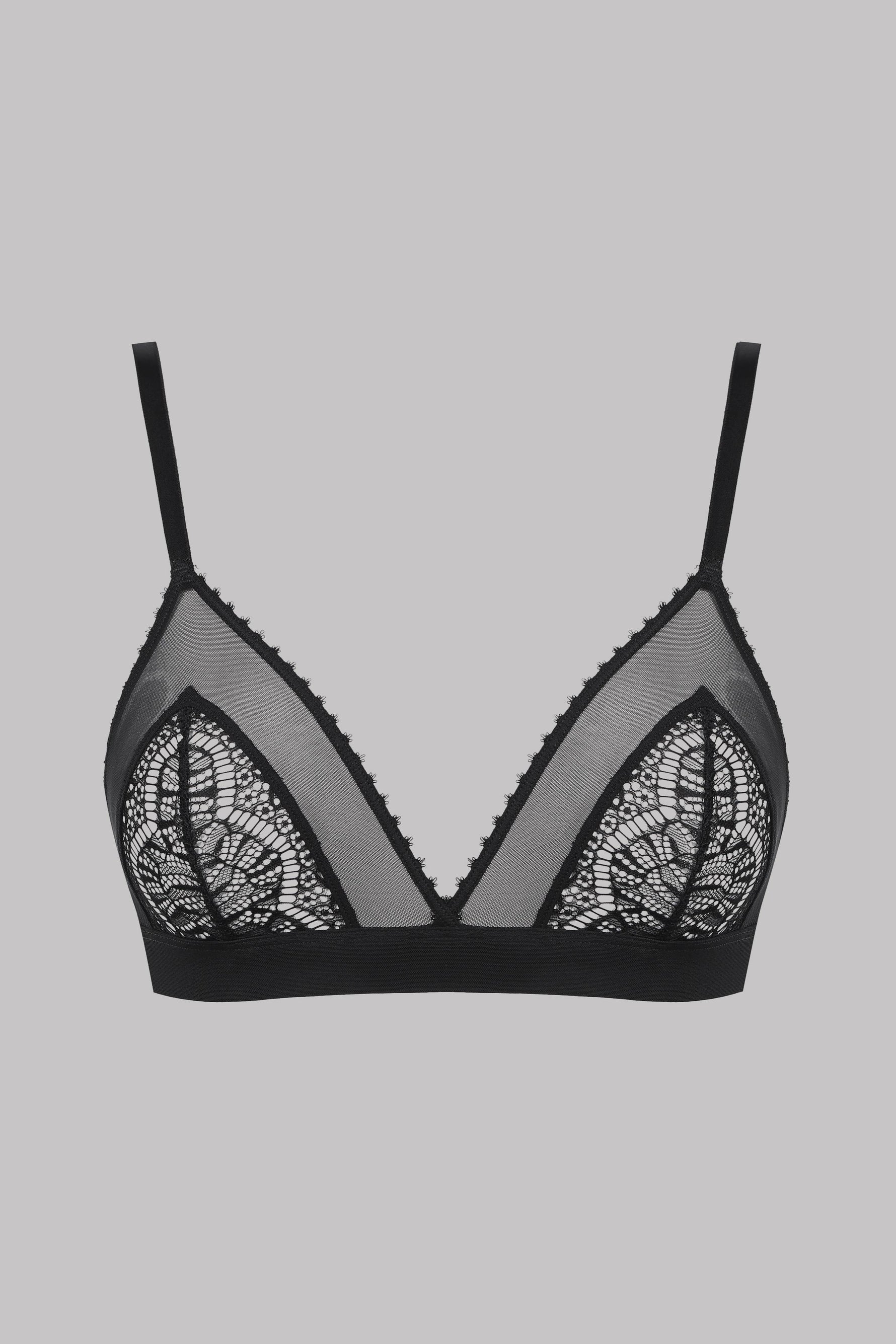 Maison Close открытый бюстгальтер с кружевом "Accroche Coeur Black"