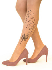 Stop & Stare pėdkelnės su tatuiruote "Musical Dandelion 20 Den Sun"