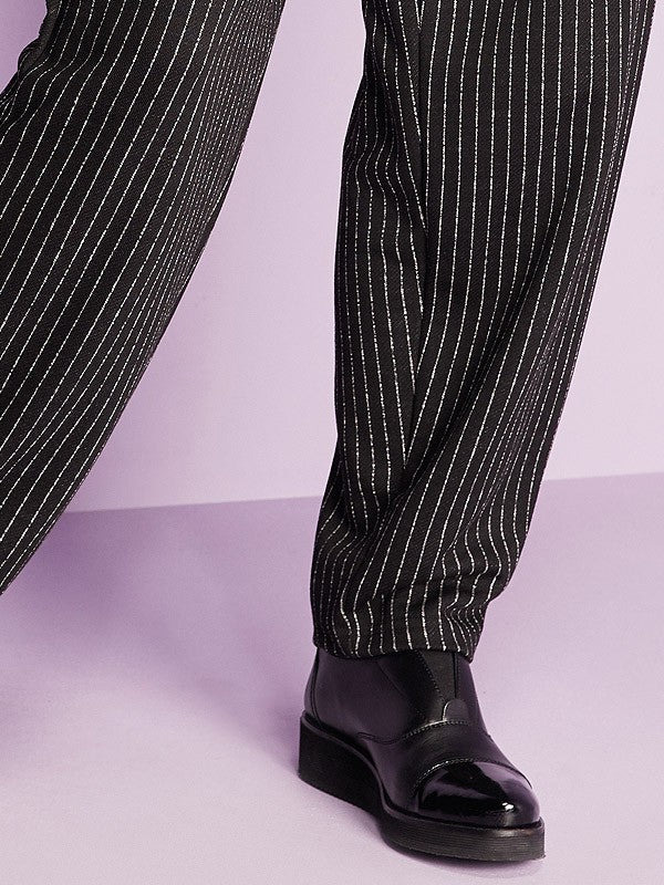 Lega kelnės "Deschanel Black - White Stripes"