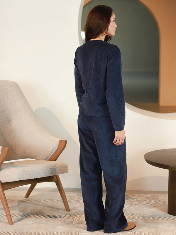 Lega sametpüksid "Valery Navy Velvet"