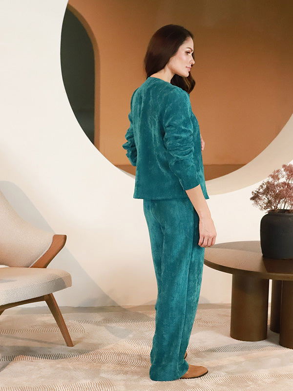 Lega sametpüksid "Valery Turquoise Velvet"