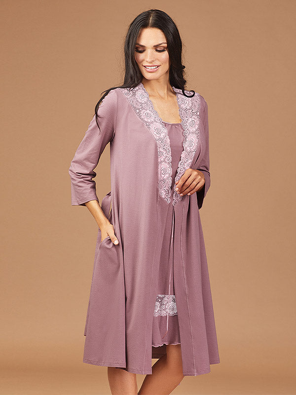 Lega medvilninis chalatas "Manola Dark Pink"