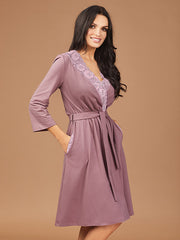 Lega medvilninis chalatas "Manola Dark Pink"