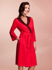 Lega medvilninis chalatas "Manola Red"