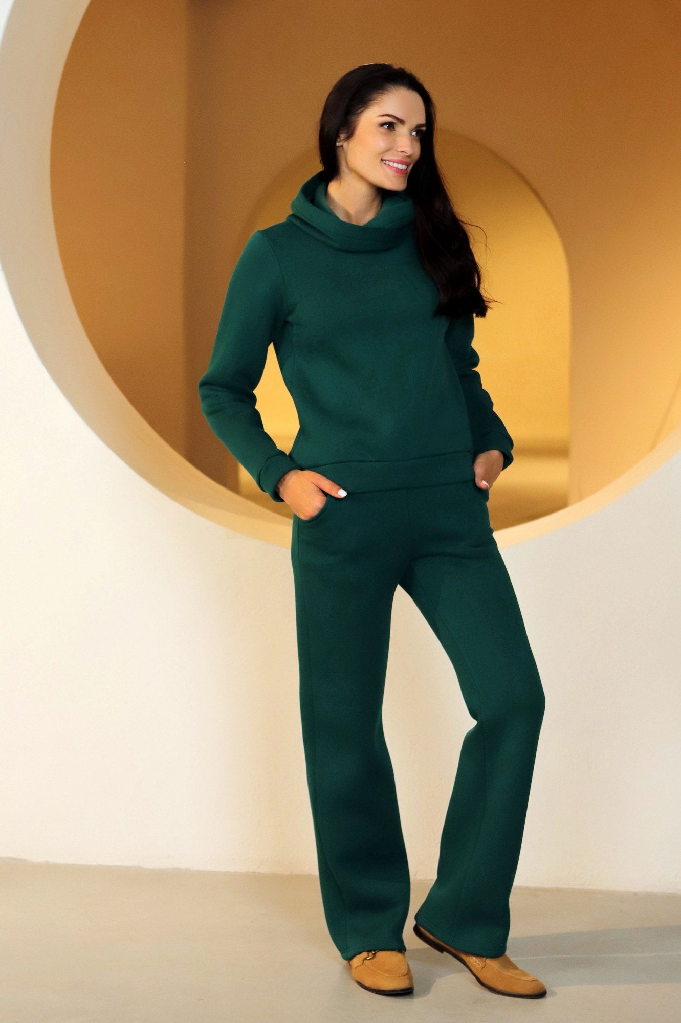 Lega Cotton Hoodie Horizontas Emerald Green