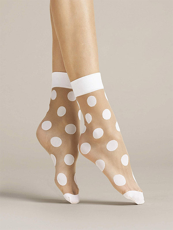 Fiore taškuotos kojinaitės "Virginia 20 Den Poudre - White Dots"