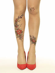 Stop & Stare pėdkelnės su tatuiruote "Winter Bloom 20 Den Sun"