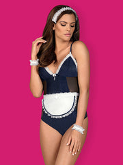 Obsessive 4 dalių tarnaitės triko "Maid Blue - White"