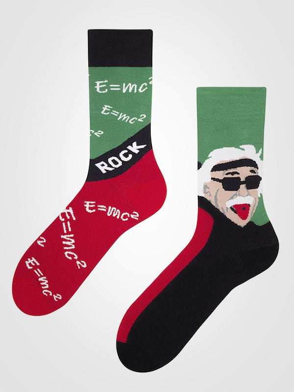 Spalvotos Kojines unisex medvilninės kojinės "Rock & Stein Green - Black - Red"