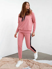 Atella organinės medvilnės laisvalaikio kelnės "Robin Pink - Black"