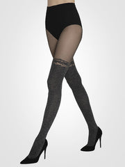 Gatta pėdkelnės su kojinių imitacija "Girl Up 38 20-60 Den Black - Melange"