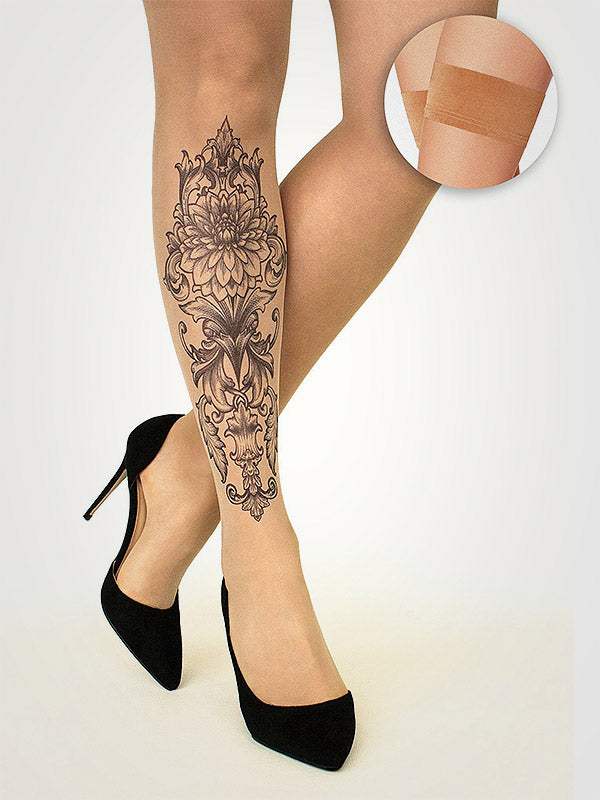 Stop & Stare prilipinamos kojinės su tatuiruote "Royal Lotus 20 Den Sun"