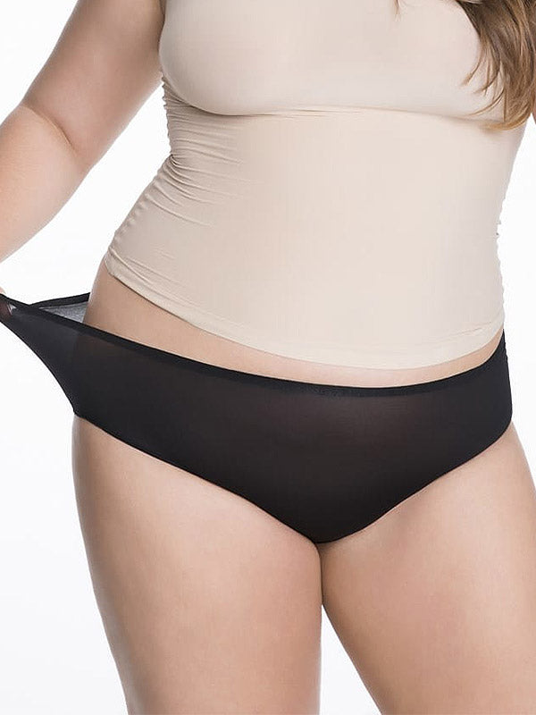 Julimex lazeriu kirptos labai tamprios aukšto juosmens kelnaitės "Flexi-One Maxi Black"