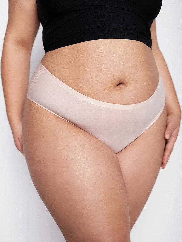 Julimex lazeriu kirptos labai tamprios aukšto juosmens kelnaitės "Flexi-One Plus Size Maxi Nude"