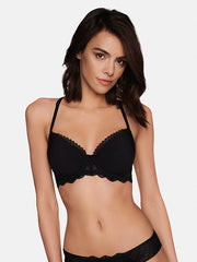 Esotiq push up liemenėlė su nėriniais "Melia Black"