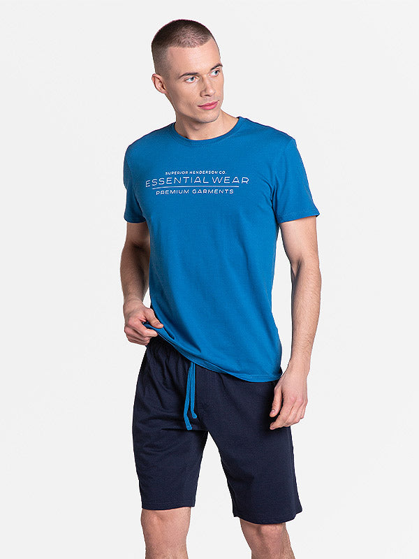 Henderson medvilninė vyriška pižama "Deal Blue - Navy"