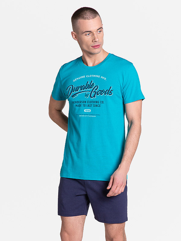 Henderson medvilninė vyriška pižama "Laze Turquoise - Navy"