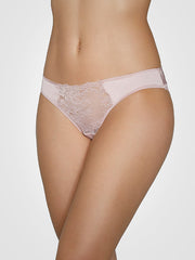 Ysabel Mora braziliško kirpimo atlasinės kelnaitės su nėriniais "Adia Light Pink"
