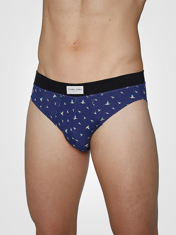 Ysabel Mora 2 vyriškų medvilninių kelnaičių komplektas "Gerard Navy - Light Blue - Black"
