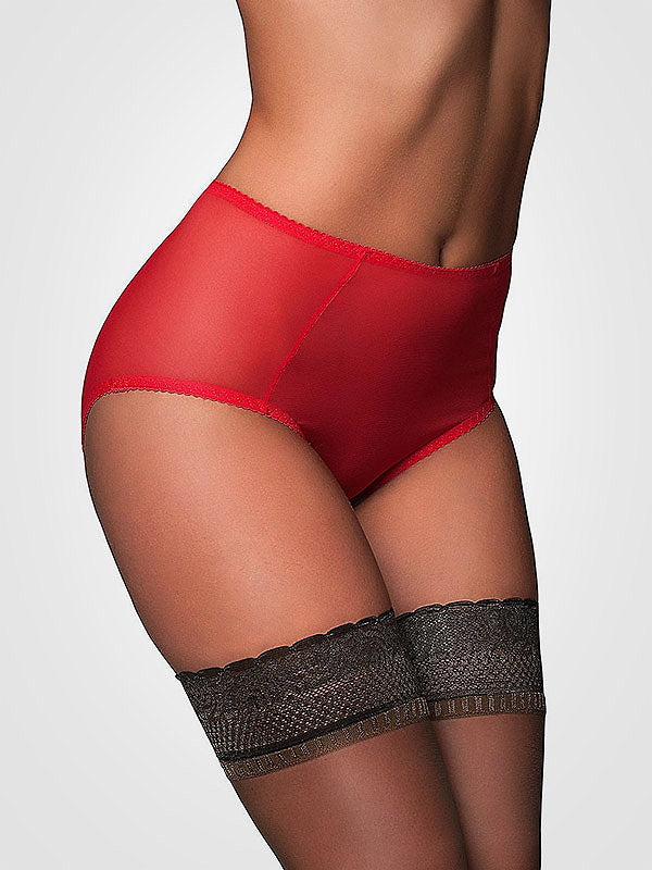 Nylon Dreams perregimos kelnaitės "Sheer Mesh Panty Red"