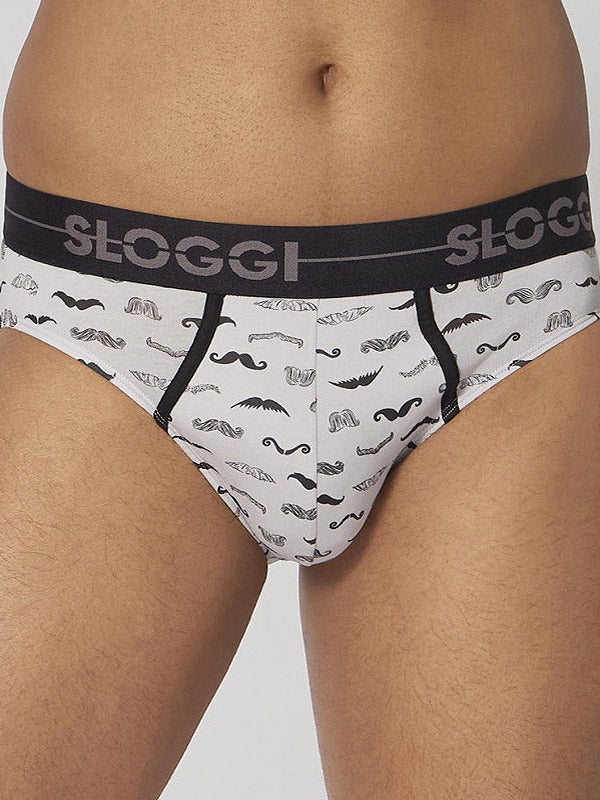 Sloggi 2 vyriškų medvilninių kelnaičių komplektas "Go Movember Mini Black - Light Grey"