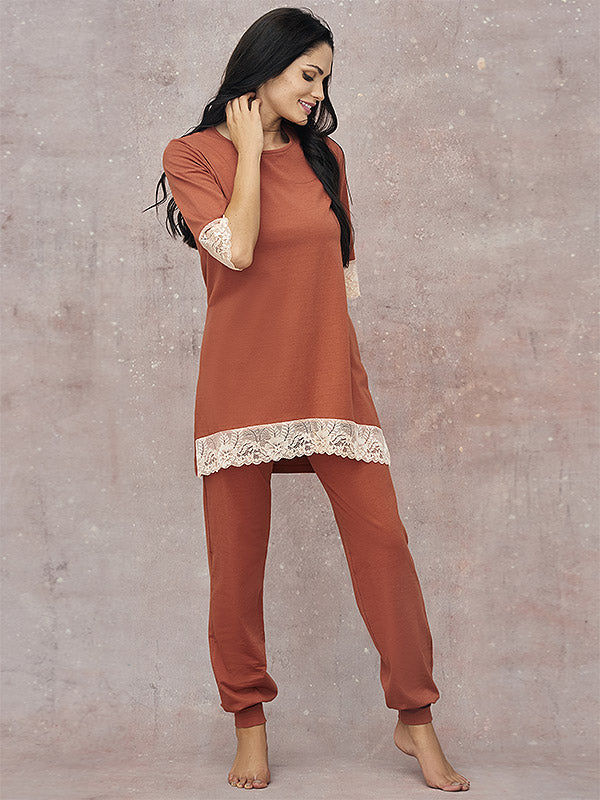Lega medvilninė pižama "Scarlet Cinnamon - Light Brown"