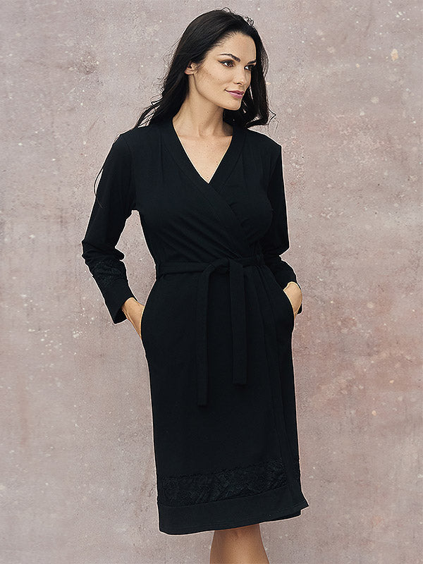 Lega medvilninis chalatas "Keira Black"