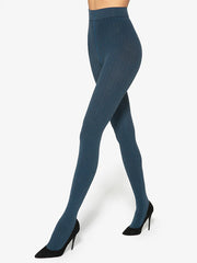 Gatta neperregimos raštuotos mikrofibros pėdkelnės "Sassi 09 50 Den Midnight Blue - Black"