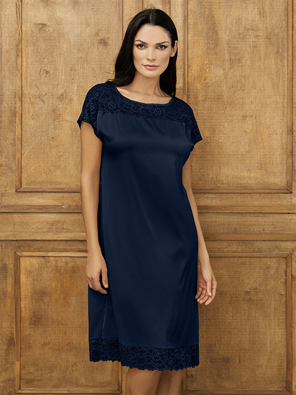 Lega atlasiniai naktiniai "Carole Dark Blue"