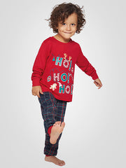 Muydemi ilga pižama berniukui "Ho Ho Ho Boy Red - Navy - Multicolor"
