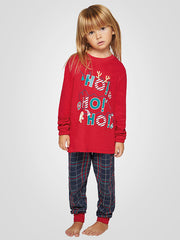 Muydemi ilga pižama mergaitei "Ho Ho Ho Girl Red - Navy - Multicolor"