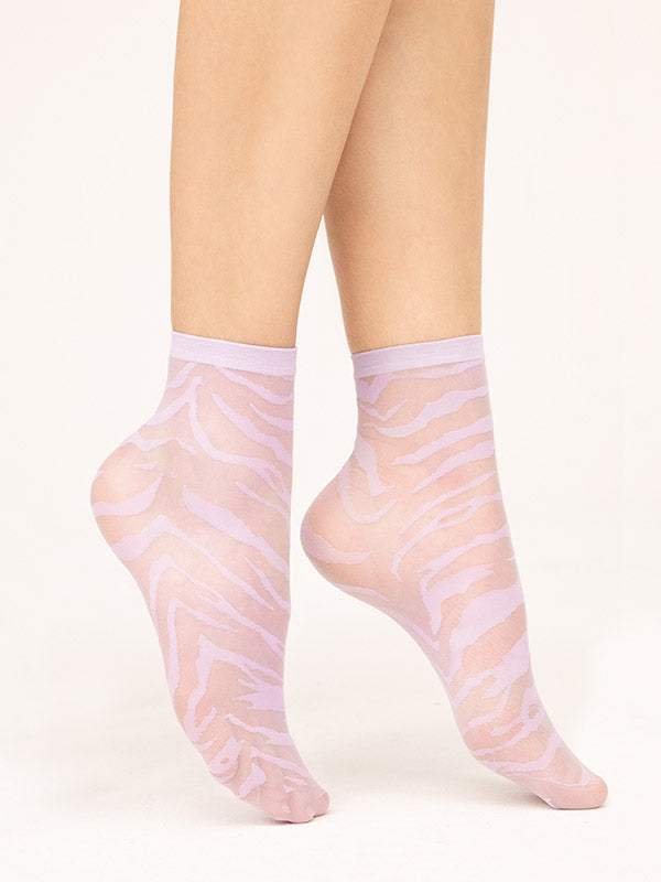 Fiore zebro rašto kojinaitės "Steppe 15 Den Light Lilac"