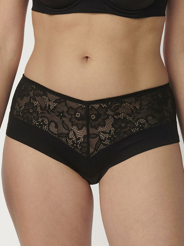 Triumph nėriniuotos aukšto juosmens kelnaitės "Vivid Spotlight Maxi Black"