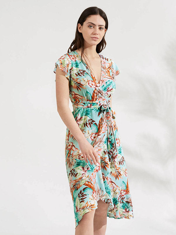 Ysabel Mora vasarinė suknelė "Amber Light Blue - Multicolor Flower Print"
